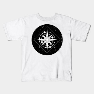 Endless Texture of Cosmic Universe with Ice Crystal Mechanical Stars Kids T-Shirt